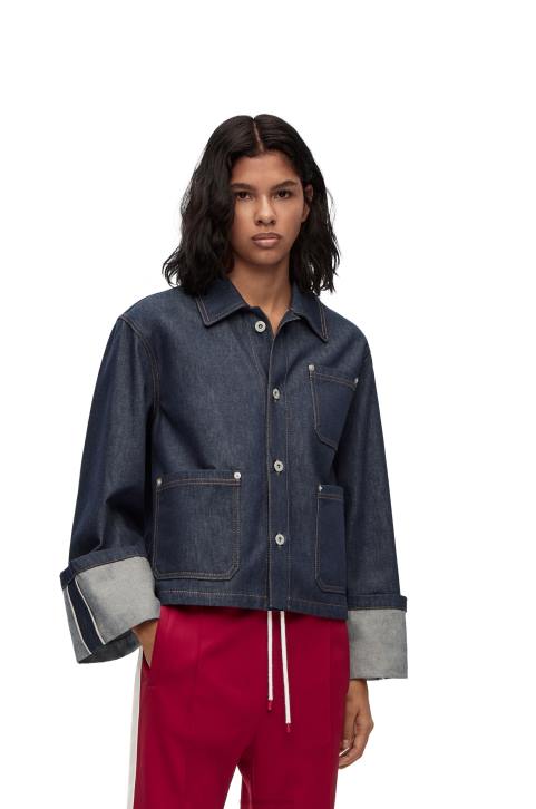 Loewe Fisherman turn-up jacket in denim 688V1183 Women Raw Denim