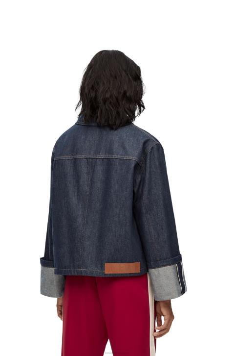 Loewe Fisherman turn-up jacket in denim 688V1183 Women Raw Denim