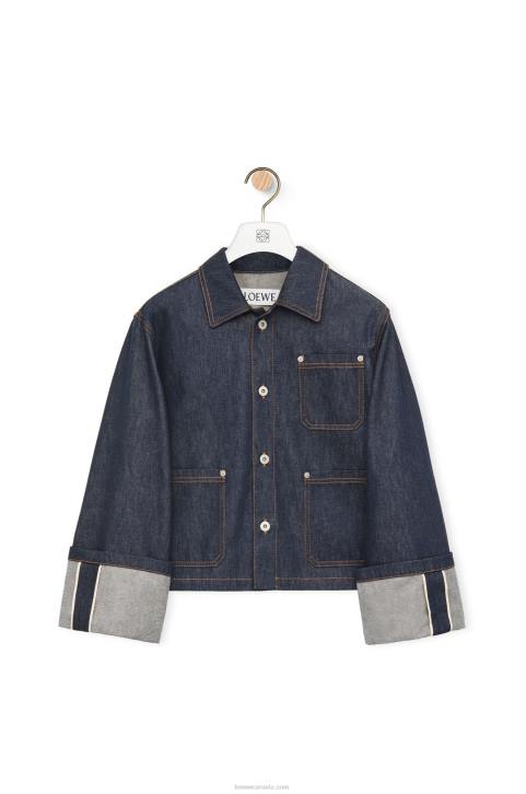 Loewe Fisherman turn-up jacket in denim 688V1183 Women Raw Denim