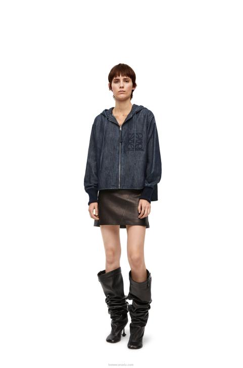 Loewe Hooded jacket in denim 688V1164 Women Indigo
