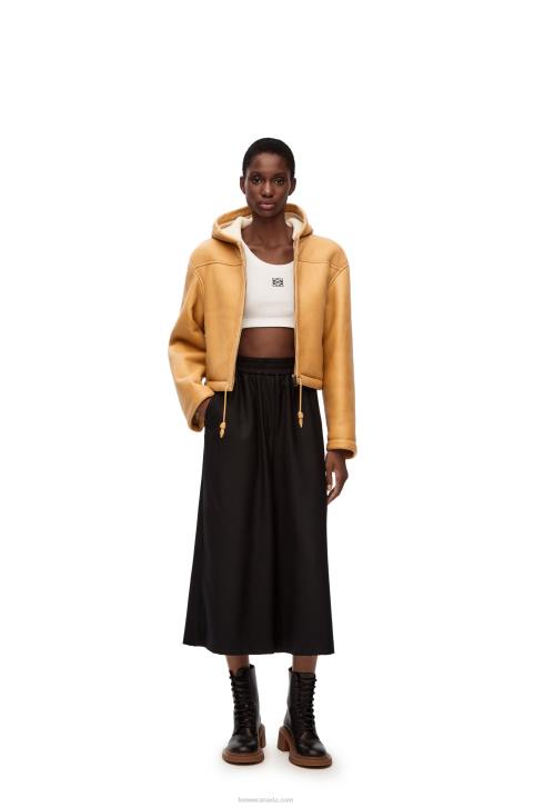 Loewe Hooded jacket in shearling 688V1124 Women White/Gold