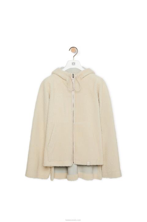 Loewe Hooded jacket in shearling 688V1127 Women Ivory