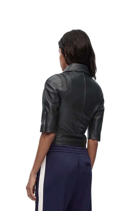 Loewe Short biker jacket in nappa 688V1116 Women Black