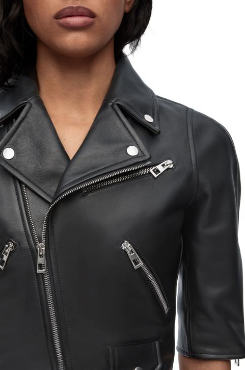 Loewe Short biker jacket in nappa 688V1116 Women Black