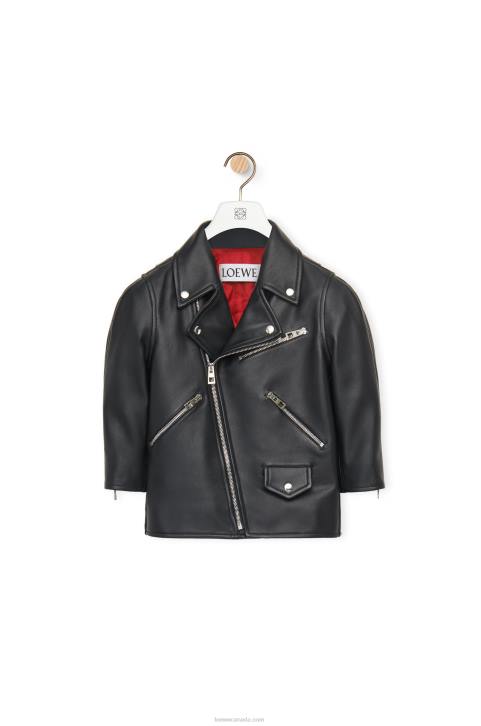 Loewe Short biker jacket in nappa 688V1116 Women Black