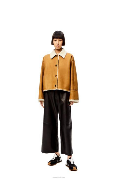 Loewe Short jacket in shearling 688V1148 Women White/Camel