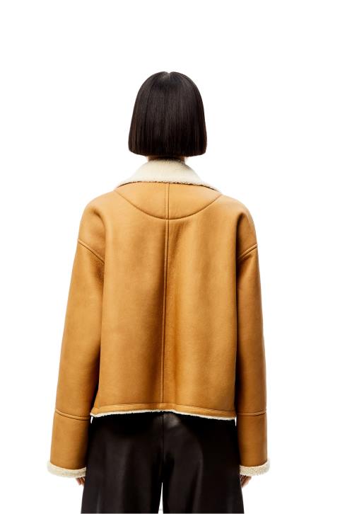 Loewe Short jacket in shearling 688V1148 Women White/Camel