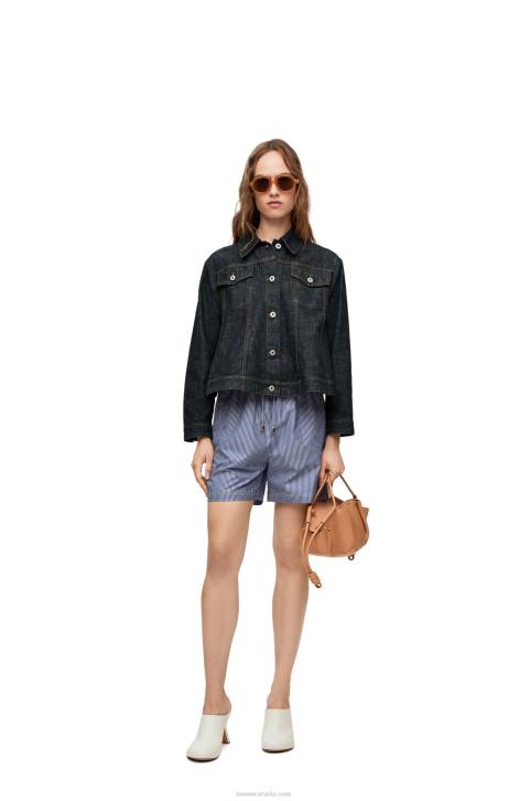 Loewe Trapeze jacket in denim 688V1178 Women Blue Denim