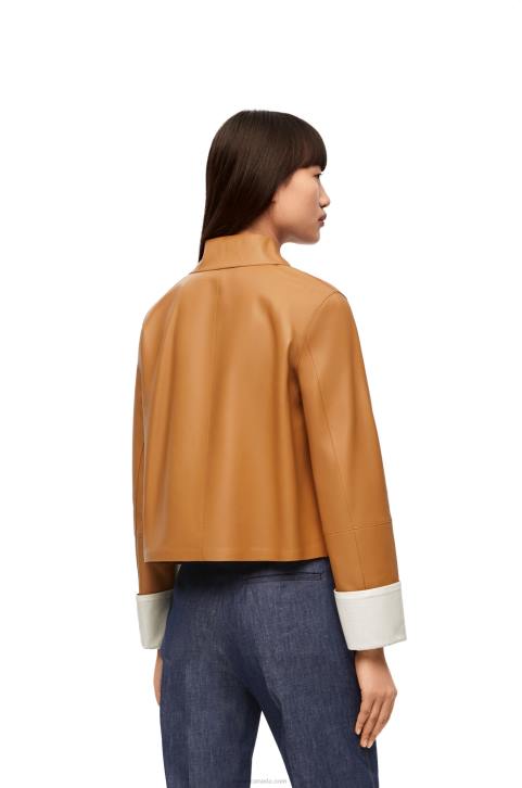 Loewe Turn-up jacket in nappa lambskin 688V1133 Women Warm Desert