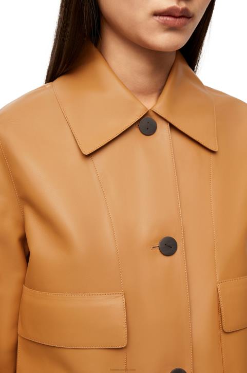 Loewe Turn-up jacket in nappa lambskin 688V1133 Women Warm Desert