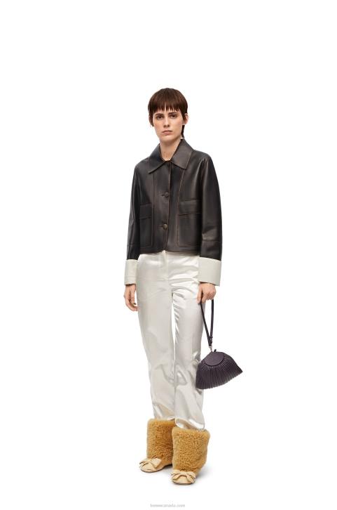 Loewe Turn-up jacket in nappa lambskin 688V1134 Women Black