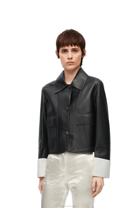 Loewe Turn-up jacket in nappa lambskin 688V1134 Women Black