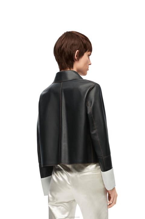 Loewe Turn-up jacket in nappa lambskin 688V1134 Women Black
