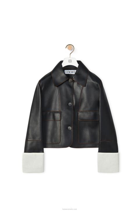 Loewe Turn-up jacket in nappa lambskin 688V1134 Women Black
