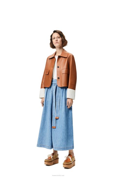 Loewe Turn-up jacket in nappa lambskin 688V1136 Women Tan