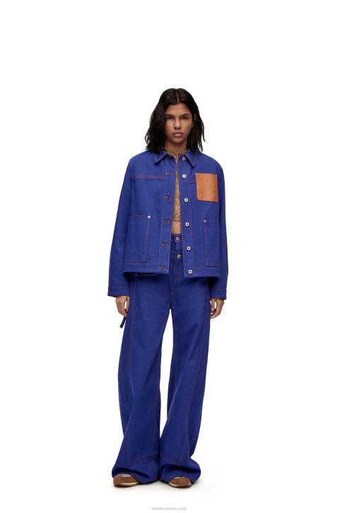 Loewe Workwear jacket in denim 688V1180 Women Bright Blue
