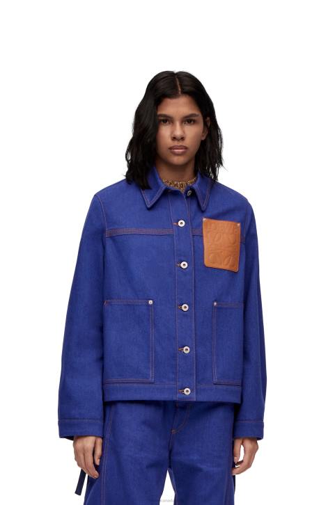 Loewe Workwear jacket in denim 688V1180 Women Bright Blue