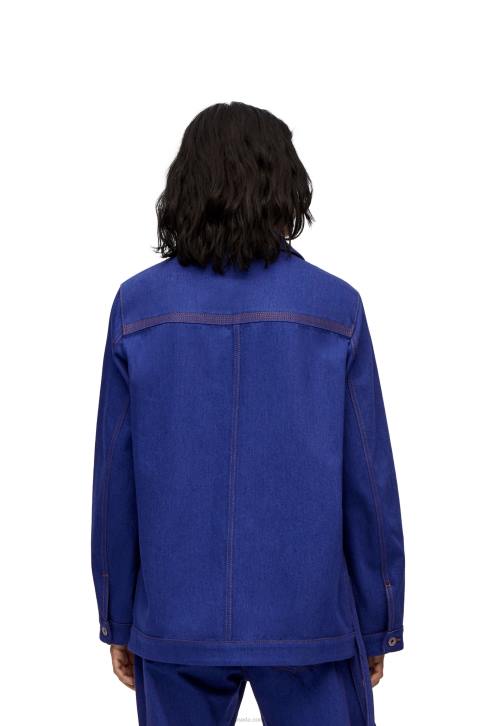 Loewe Workwear jacket in denim 688V1180 Women Bright Blue