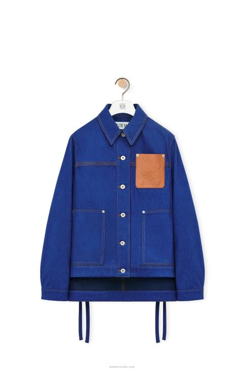 Loewe Workwear jacket in denim 688V1180 Women Bright Blue