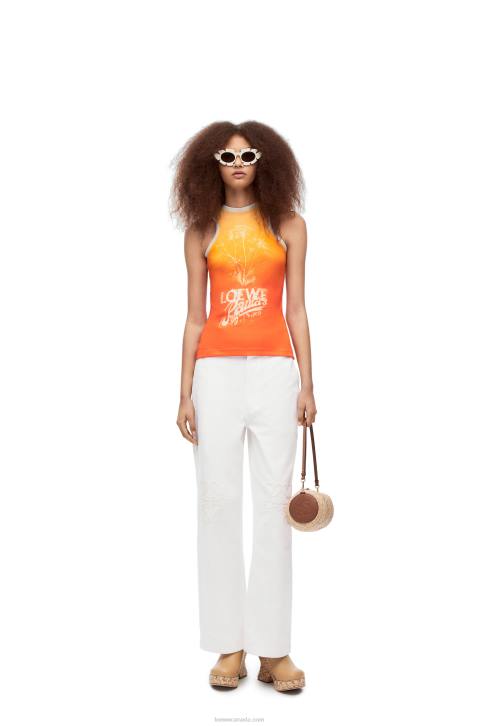 Loewe Anagram baggy jeans in denim 688V1172 Women White