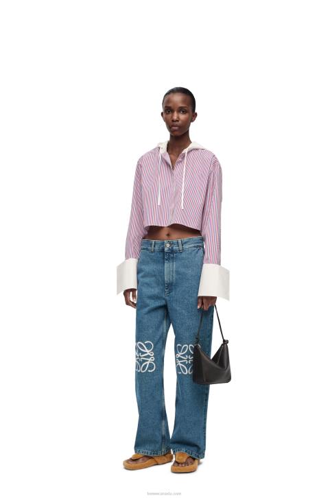 Loewe Anagram baggy jeans in denim 688V1174 Women Jeans Blue