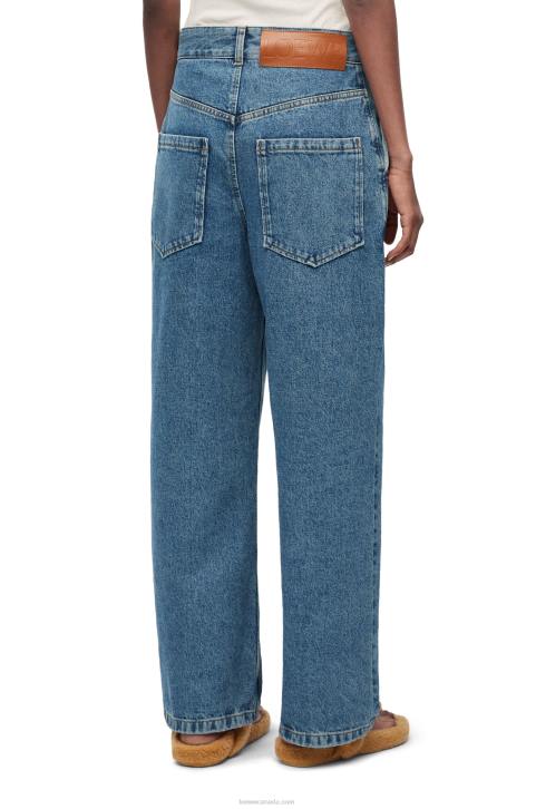 Loewe Anagram baggy jeans in denim 688V1174 Women Jeans Blue