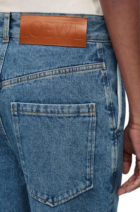 Loewe Anagram baggy jeans in denim 688V1174 Women Jeans Blue