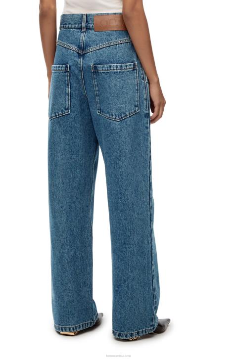 Loewe Anagram baggy jeans in denim 688V1174 Women Jeans Blue