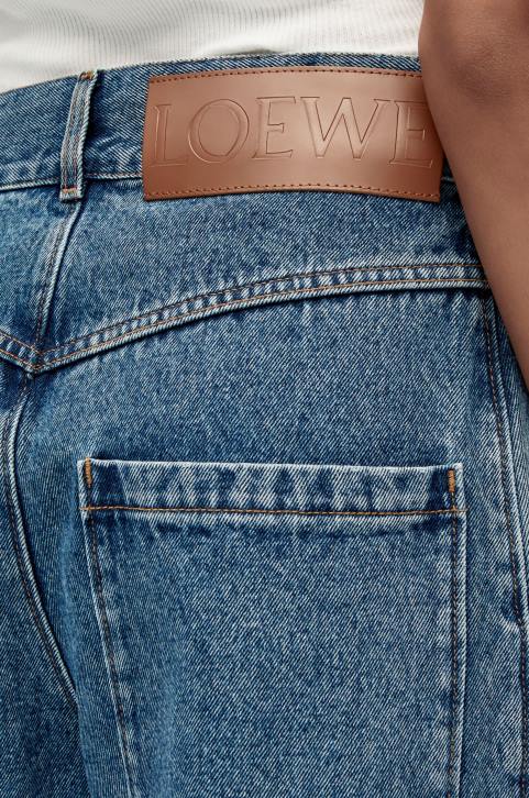 Loewe Anagram baggy jeans in denim 688V1174 Women Jeans Blue
