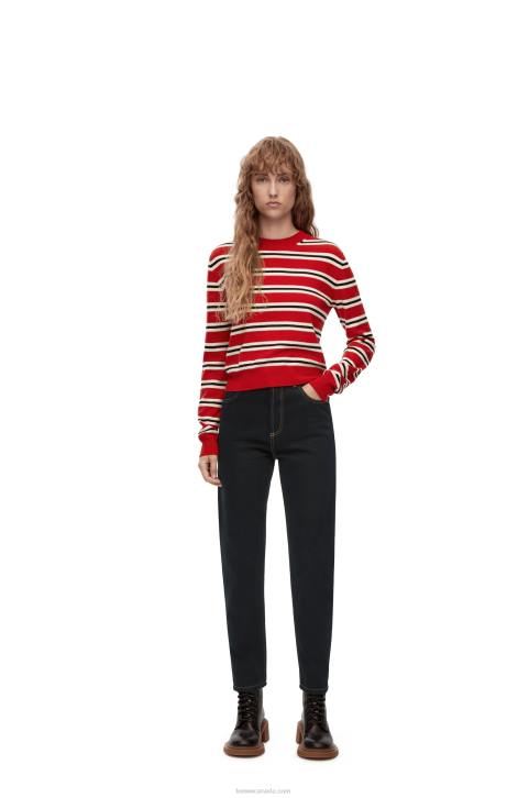 Loewe Anagram pocket tapered jeans in denim 688V1198 Women Black