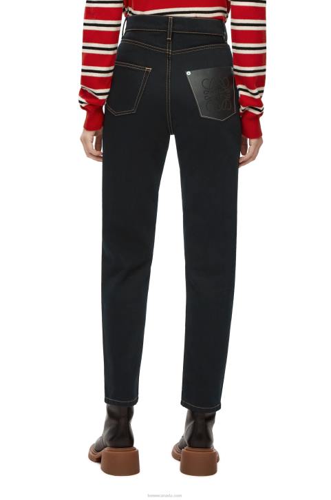 Loewe Anagram pocket tapered jeans in denim 688V1198 Women Black