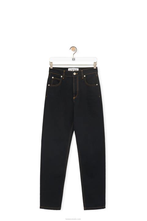 Loewe Anagram pocket tapered jeans in denim 688V1198 Women Black