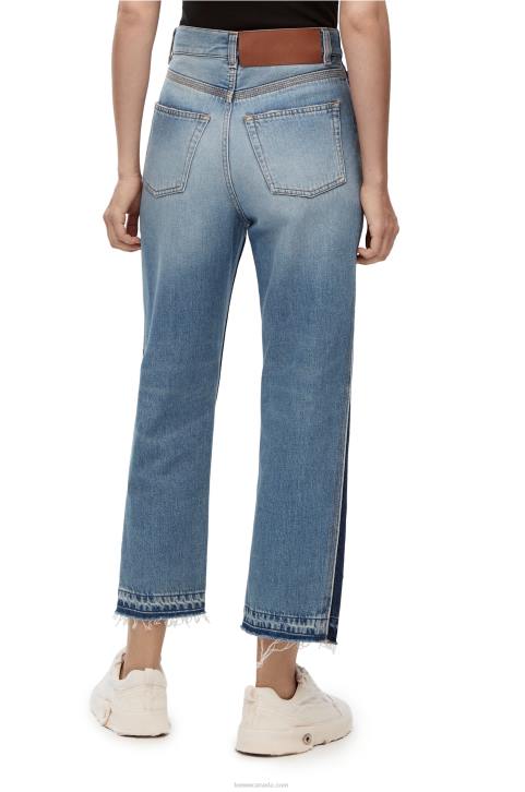 Loewe Cropped jeans in denim 688V1199 Women Denim Blue/Light Denim Blue