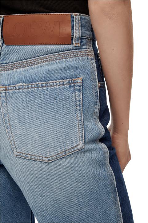 Loewe Cropped jeans in denim 688V1199 Women Denim Blue/Light Denim Blue