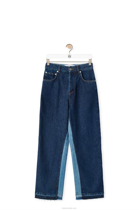 Loewe Cropped jeans in denim 688V1199 Women Denim Blue/Light Denim Blue