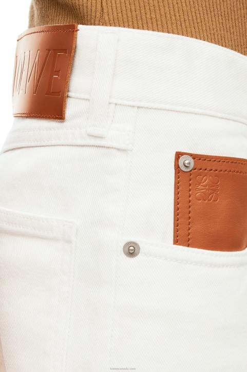 Loewe Fisherman turn up jeans in denim 688V1173 Women White