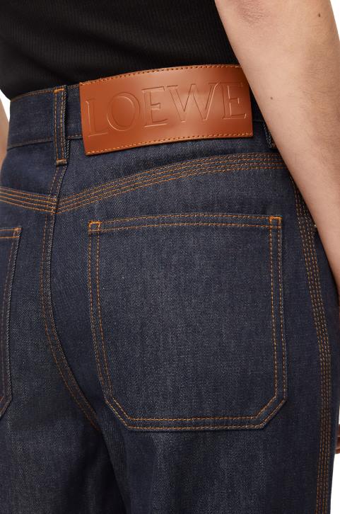 Loewe Fisherman turn-up jeans in denim 688V1191 Women Raw Denim