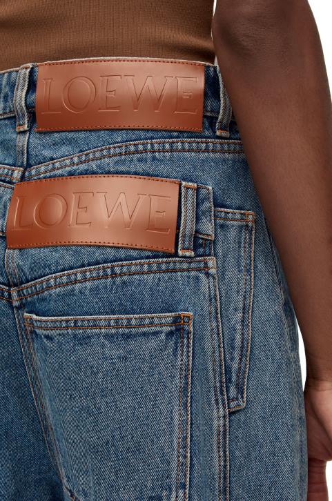 Loewe High waisted jeans in denim 688V1202 Women Mid Blue Denim