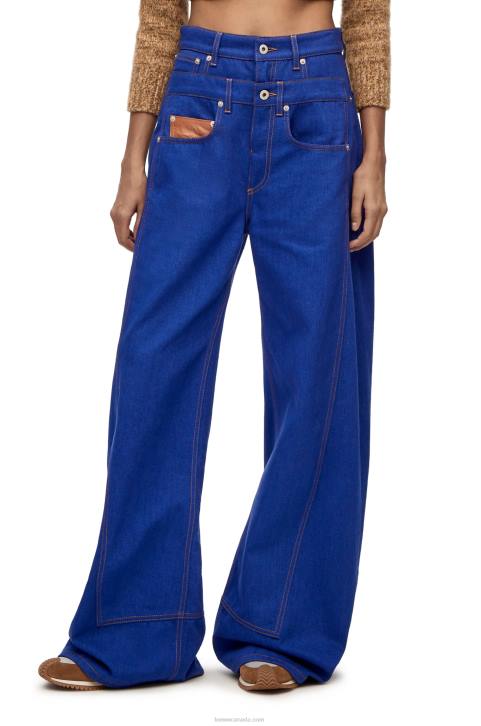 Loewe Trompe l\'oeil jeans in denim 688V1181 Women Bright Blue