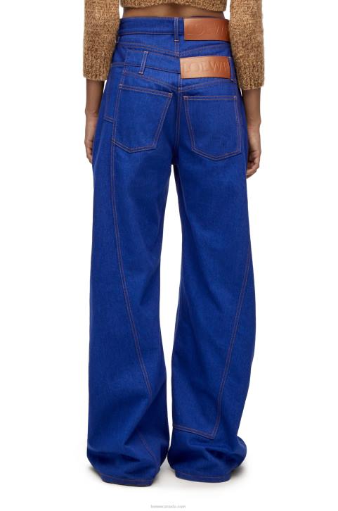 Loewe Trompe l\'oeil jeans in denim 688V1181 Women Bright Blue