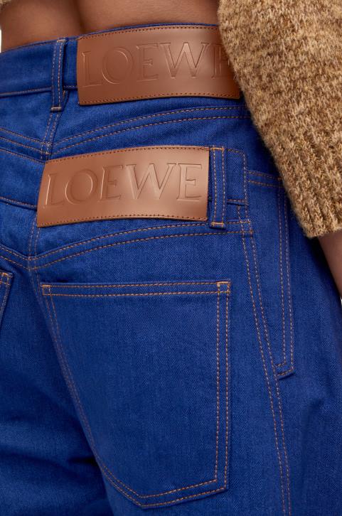 Loewe Trompe l\'oeil jeans in denim 688V1181 Women Bright Blue