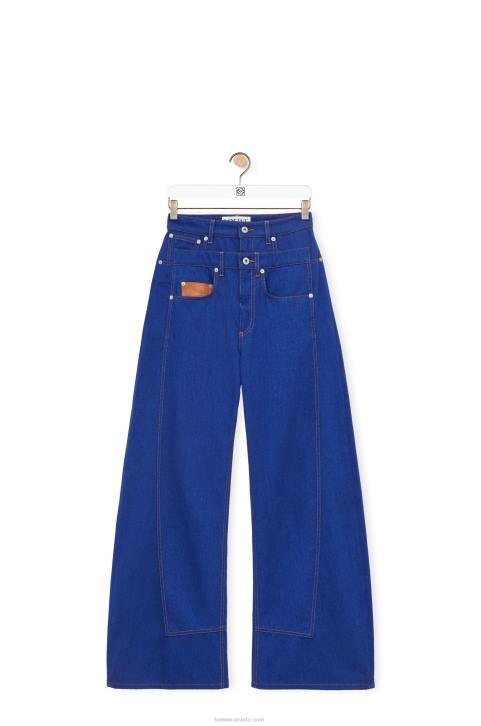 Loewe Trompe l\'oeil jeans in denim 688V1181 Women Bright Blue