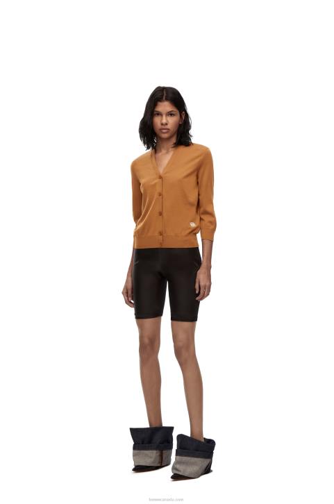 Loewe Anagram cardigan in wool 688V993 Women Brown