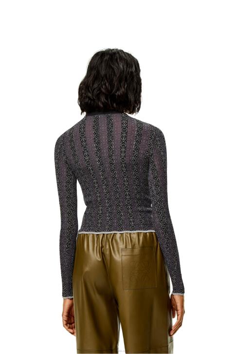 Loewe Anagram devore sweater in viscose 688V1016 Women Black