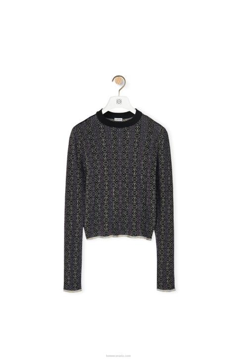 Loewe Anagram devore sweater in viscose 688V1016 Women Black