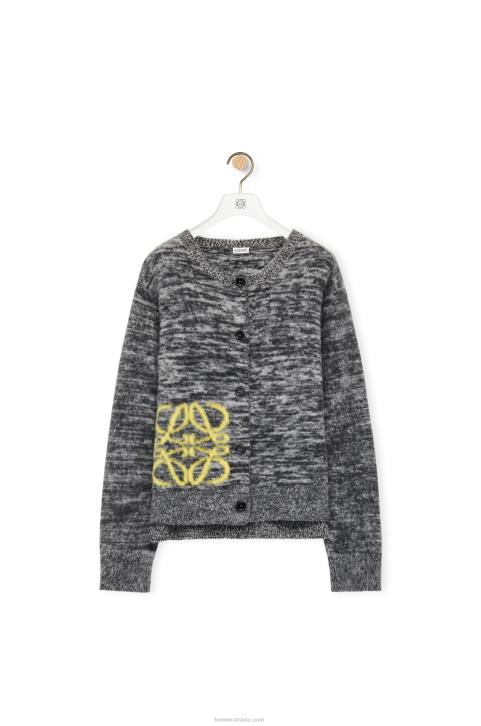 Loewe Anagram intarsia cardigan in wool 688V990 Women Black/White