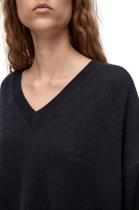 Loewe Asymmetric sweater in cashmere 688V976 Women Dark Navy Blue