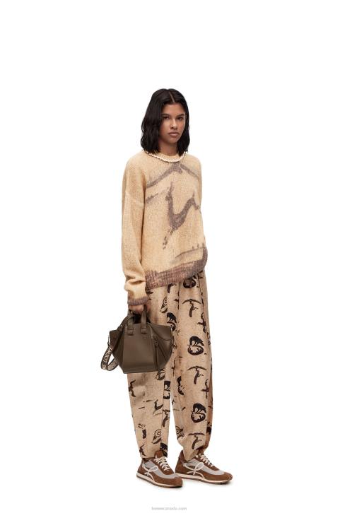 Loewe Deer sweater in mohair and wool blend 688V998 Women Ecru