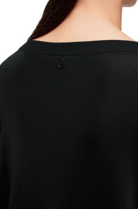 Loewe Open sleeve sweater in viscose knit 688V955 Women Black