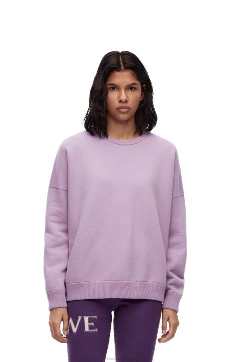 Loewe Oversize crew neck sweater in cashmere 688V1000 Women Lavander